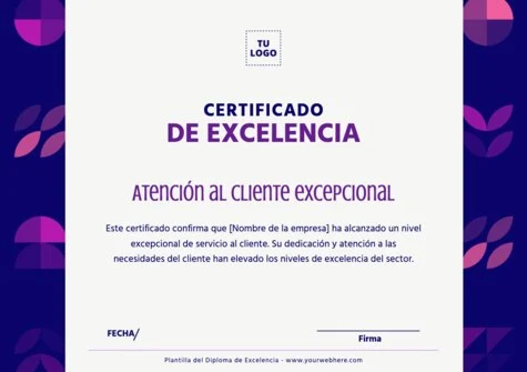 Edita un Certificado de Excelencia