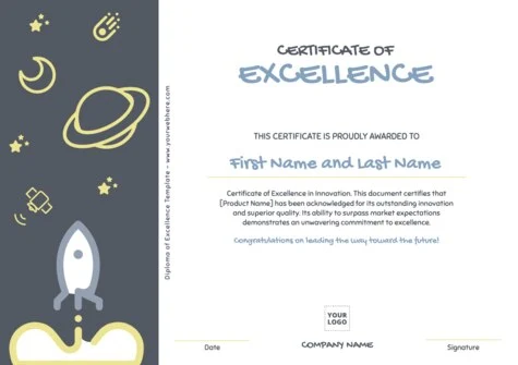 Edit a Certificate of Excellence format