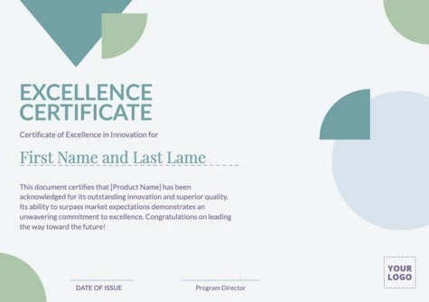 Edit a Certificate of Excellence format