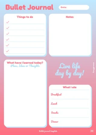 Edit a Bullet Journal layout