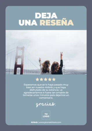 Crea un diseño para pedir reseñas