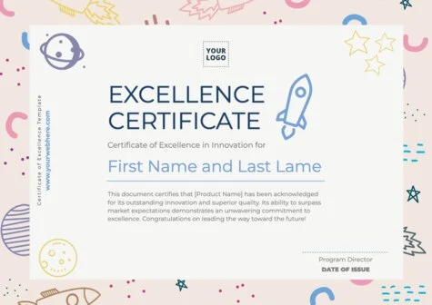 Edit a Certificate of Excellence format