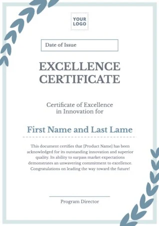 Edit a Certificate of Excellence format