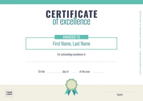 Edit a Certificate of Excellence format