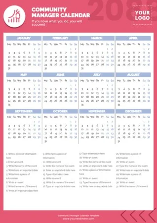 Customize your Community Manager calendar