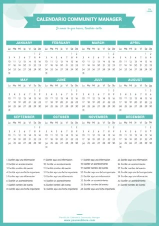 Personaliza tu calendario de Community Manager