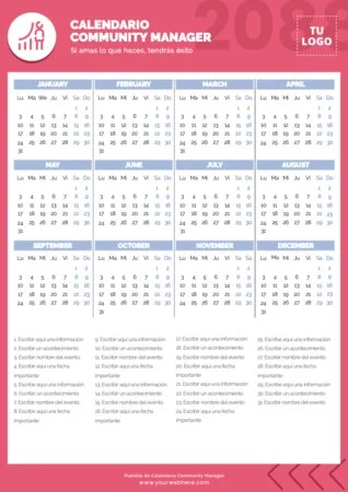 Personaliza tu calendario de Community Manager