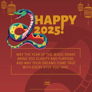 Edite um modelo para o Ano Novo Chinês