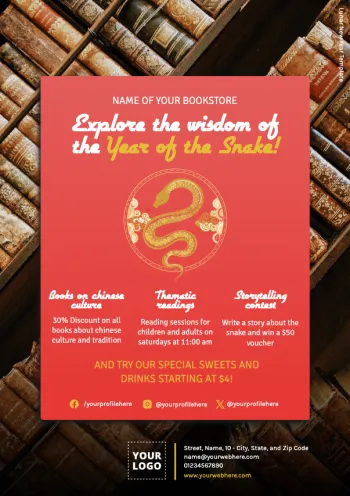 Edite um modelo para o Ano Novo Chinês