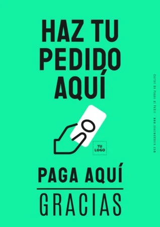 Edita un cartel de Pagar al Pedir