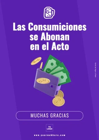 Edita un cartel de Pagar al Pedir