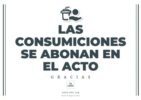 Edita un cartel de Pagar al Pedir