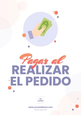 Edita un cartel de Pagar al Pedir
