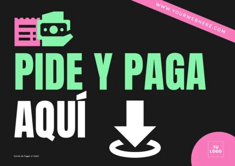 Edita un cartel de Pagar al Pedir