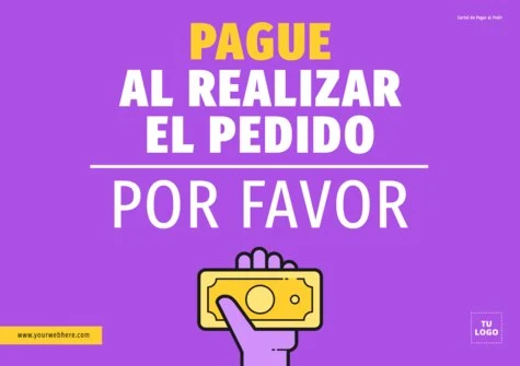 Edita un cartel de Pagar al Pedir