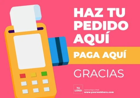 Edita un cartel de Pagar al Pedir