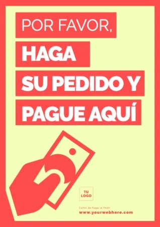 Edita un cartel de Pagar al Pedir