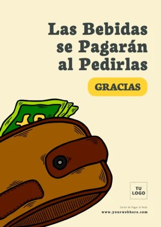Edita un cartel de Pagar al Pedir