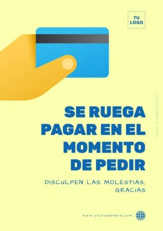 Edita un cartel de Pagar al Pedir