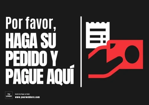 Edita un cartel de Pagar al Pedir