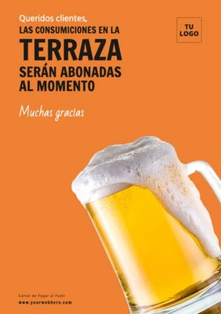 Edita un cartel de Pagar al Pedir