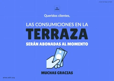 Edita un cartel de Pagar al Pedir