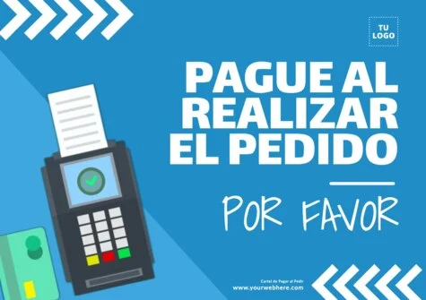 Edita un cartel de Pagar al Pedir