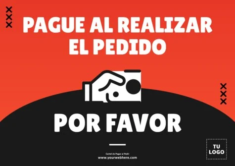Edita un cartel de Pagar al Pedir