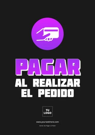 Edita un cartel de Pagar al Pedir