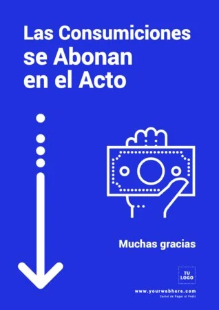 Edita un cartel de Pagar al Pedir