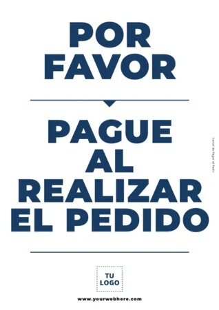 Edita un cartel de Pagar al Pedir