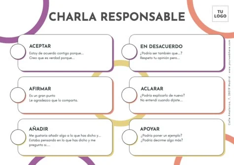 Edita un cartel de charla responsable