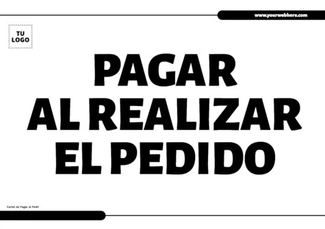 Edita un cartel de Pagar al Pedir