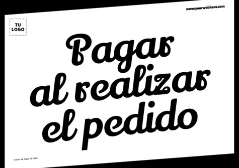 Edita un cartel de Pagar al Pedir