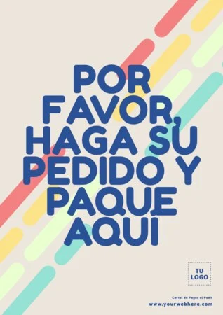 Edita un cartel de Pagar al Pedir