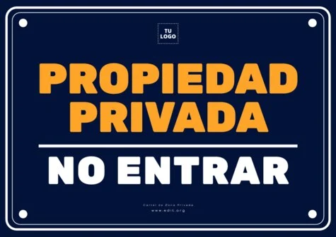 Edita un letrero Privado