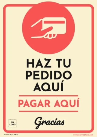 Edita un cartel de Pagar al Pedir