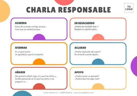 Edita un cartel de charla responsable