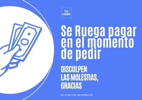 Edita un cartel de Pagar al Pedir