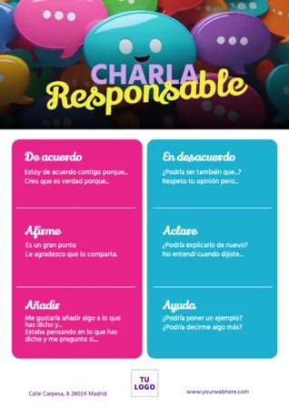 Edita un cartel de charla responsable