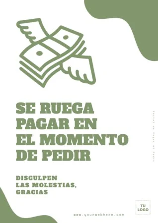 Edita un cartel de Pagar al Pedir