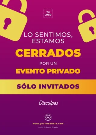Edita un letrero Privado