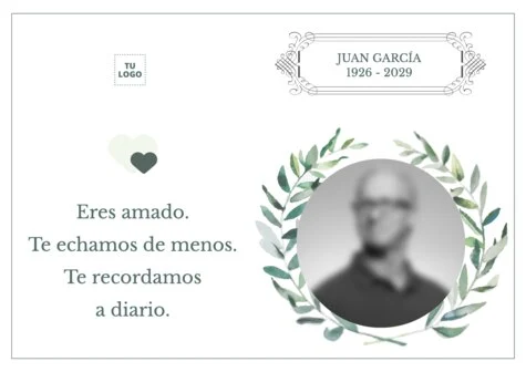 Edita una tarjeta de pésame