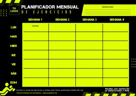 Edita un Calendario para Ejercicios