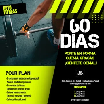 Edita tu plantilla para gimnasios
