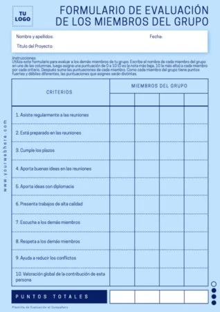 Edita una evaluación de grupo