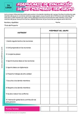 Edita una evaluación de grupo