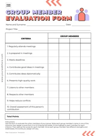 Edit a group evaluation template