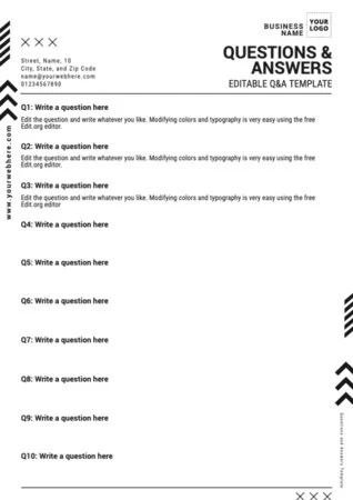 Edit a Q&A sheet template
