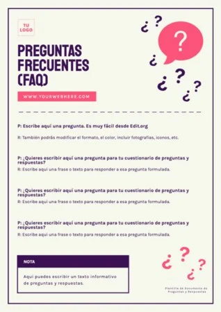 Edita una plantilla de FAQs